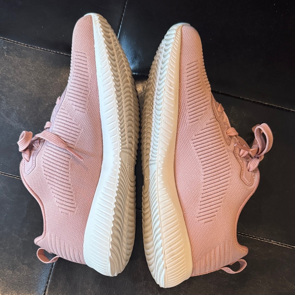 Skechers Women's Dusty Pink Knit Lace-Up Sneakers - Picture 3 of 5